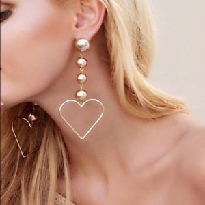 Big Heart Shaped Statement Drop Earrings(New)